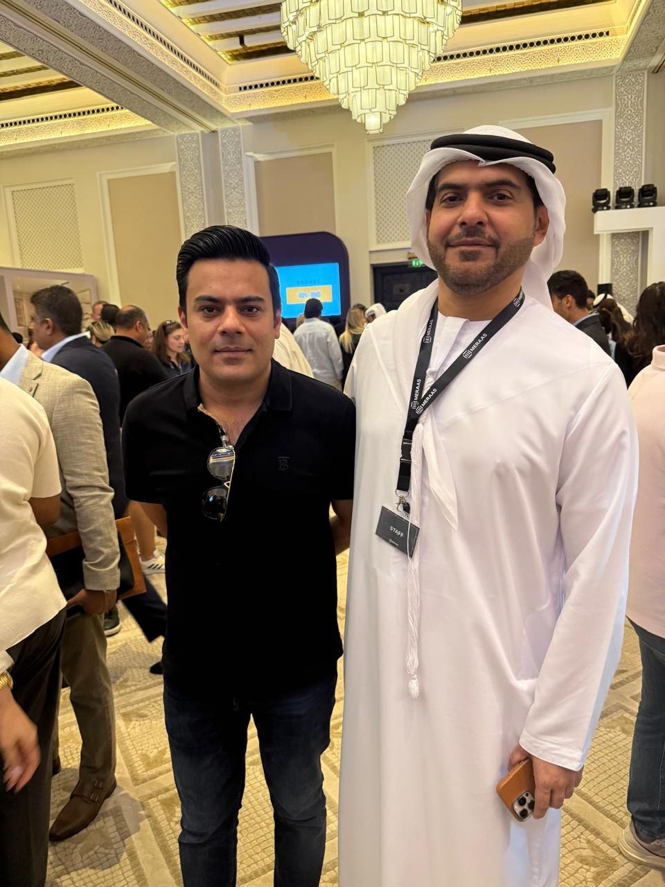 Saad Waqas with Mohammad Al Malik, Head of Sales at Meraas and Nakheel, at a Dubai real estate event